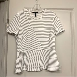 Striped Peplum Shirt, Large